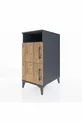 Chevet Kronos à 2 étagères et 2 portes, anthracite-pin