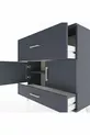 Commode Arges avec 2 étagères, 2 tiroirs et 2 portes, Anthracite-Anthracite
