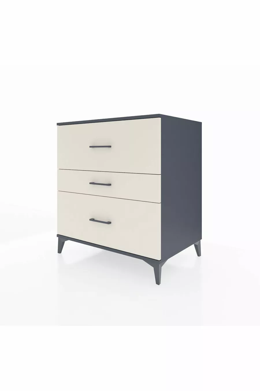 Commode Kronos 3 tiroirs Anthracite-Pierre de lune