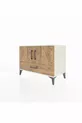 Commode Hyperion 2 étagères 1 tiroir 2 portes Pierre de lune-Épicéa