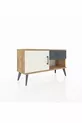 Commode Arges avec une étagère, un tiroir et une porte en pin-jaspe/anthracite