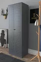 Armoire à vêtements Fuga 2 portes - Corps anthracite, portes anthracite