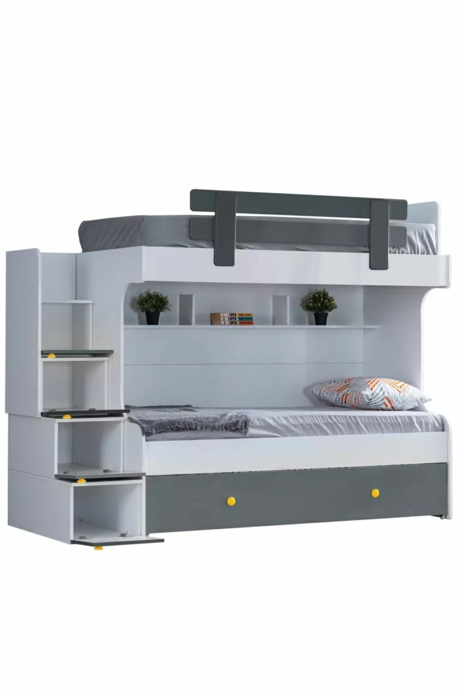 Lits superposés, Lit superposé Metris avec lits gigognes 2 matelas confort