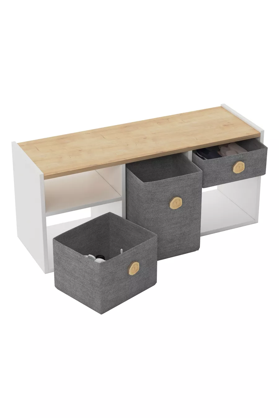 Armoire à jouets Bala Chêne blanc