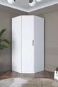 Rani  Module d'Angle Armoire 1 Porte avec 6 Étagères et Penderie Unité d'Angle Complémentaire Blanche