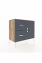 Commode Hyperion à une étagère, 2 tiroirs et une porte, pin-anthracite