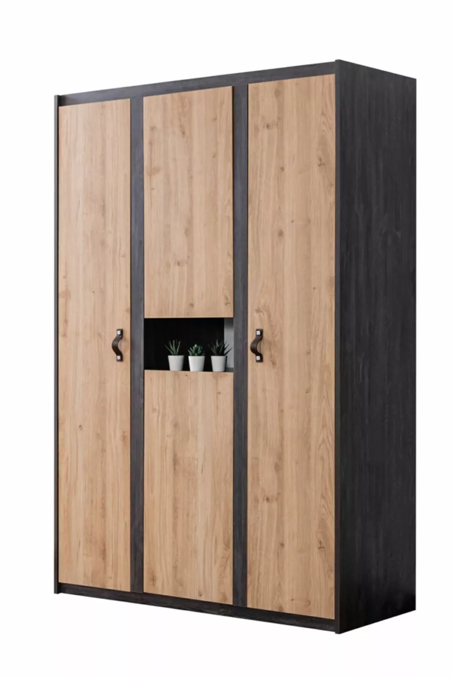 Lit superposé, Lit Nature, Lit simple, Bureau, Armoire 3 portes, 2 matelas Comfort