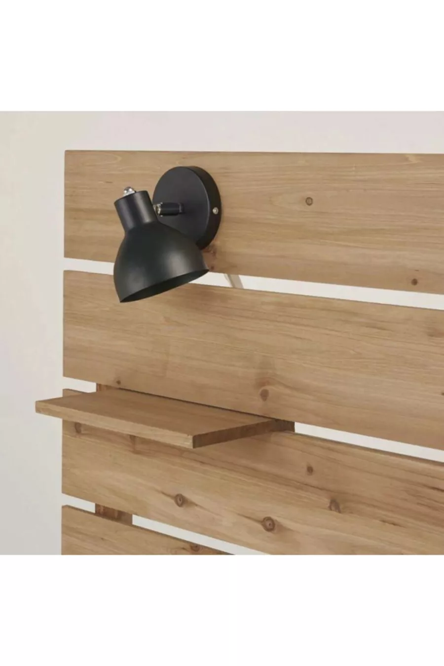Lit en bois massif naturel Wall Natura avec sommier et tête de lit