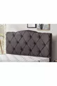 Tête de lit Deluxe double  cm en tissu gris de luxe