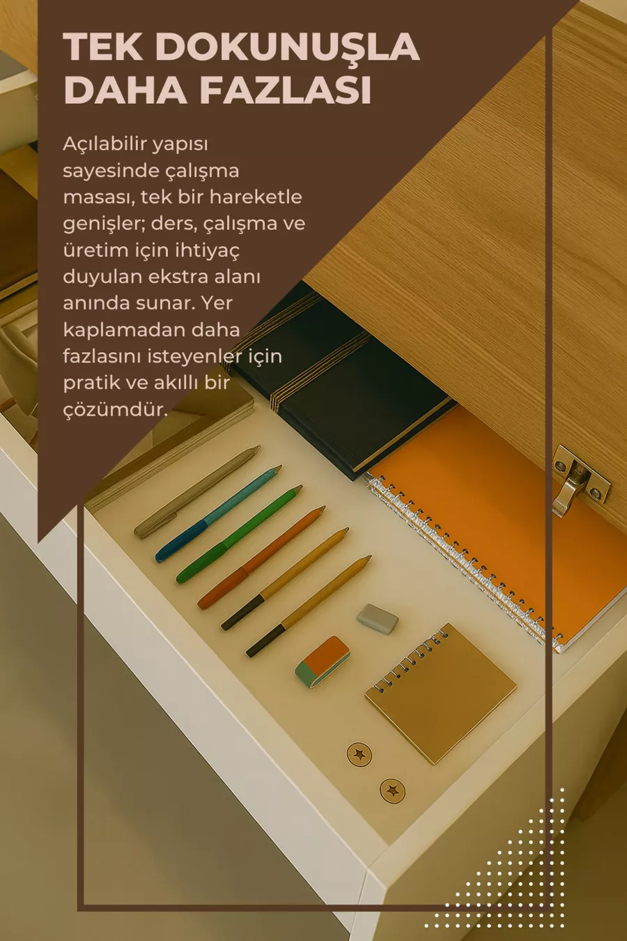 Bureau pour chambre d'adolescent Arion Nouvelle Génération | 100% MDF | Ergonomique | Modèle avec étagère et portes
