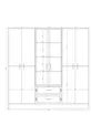 Valeria Armoire 6 Portes 2 Tiroirs Grande Armoire & Armoire à Miroir Pin Atlantique & Blanc