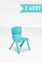 2 Chaises pour enfants de crèche et maternelle en plastique rigide - Turquoise