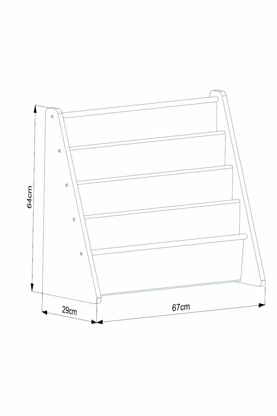 Bibliothèque en tissu Montessori pour maternelle, école, chambre d'enfant, en bois, lavable, gris