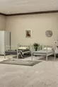 Chambre d'enfants Yurt avec lit superposé et lit simple en métal