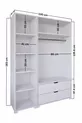 Armoire à vêtements Duru Mat Blanc à 3 portes et 2 tiroirs - Ensemble de garde-robe