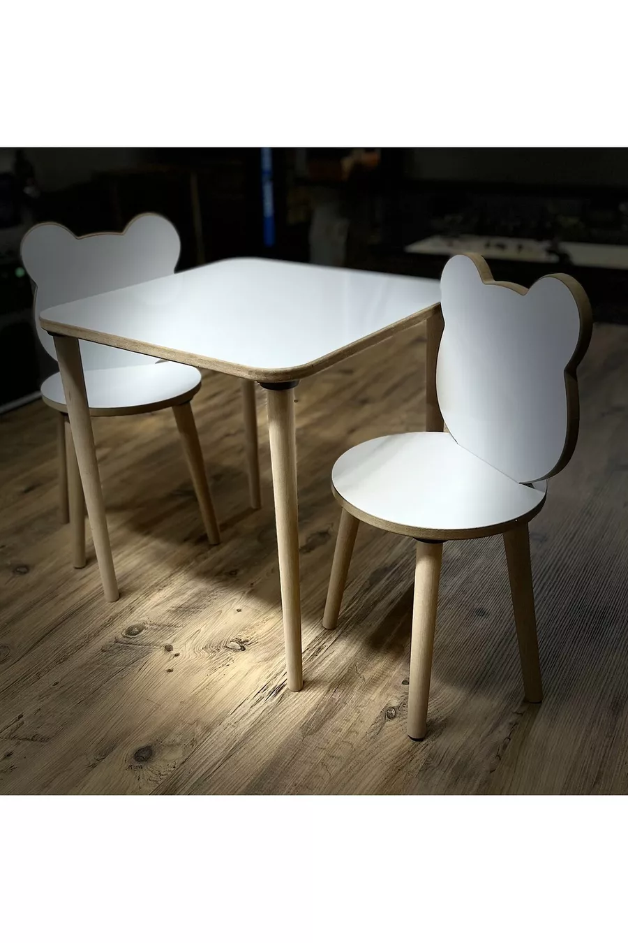 Ensemble de table et chaises pour enfants Panda Blanc Table d'activité Table de travail 1 table 2 chaises