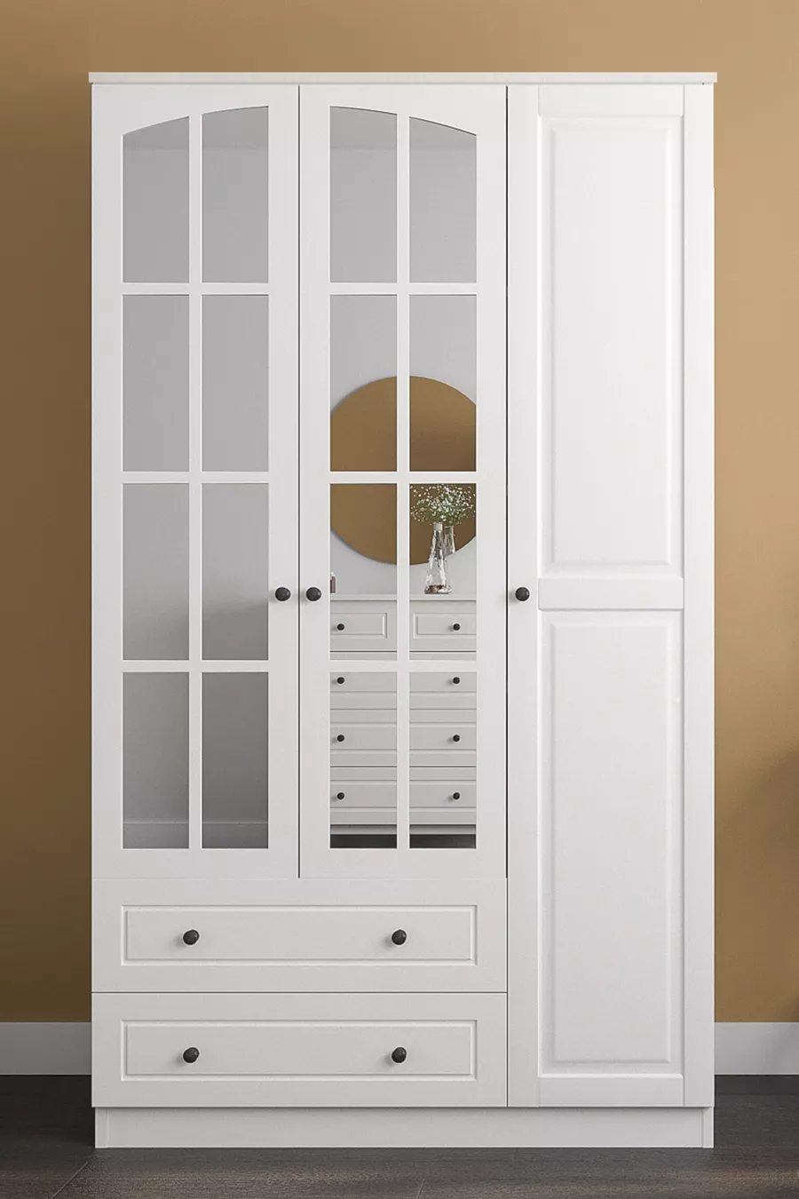 Armoire Beyza Country 3 portes 2 tiroirs