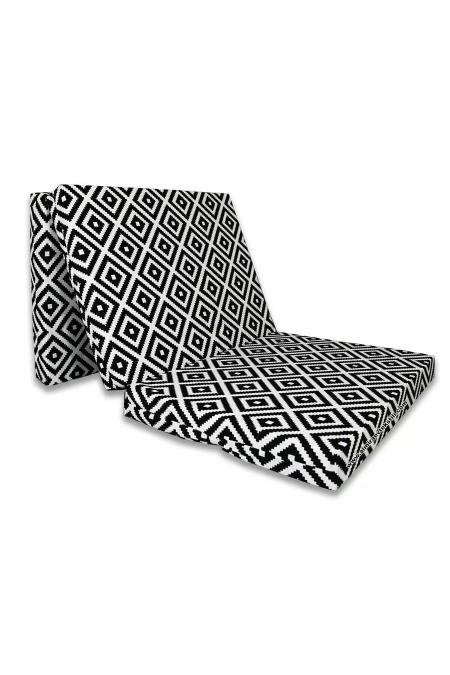 Matelas en mousse pliable Coussin  Cm Noir Pyramide