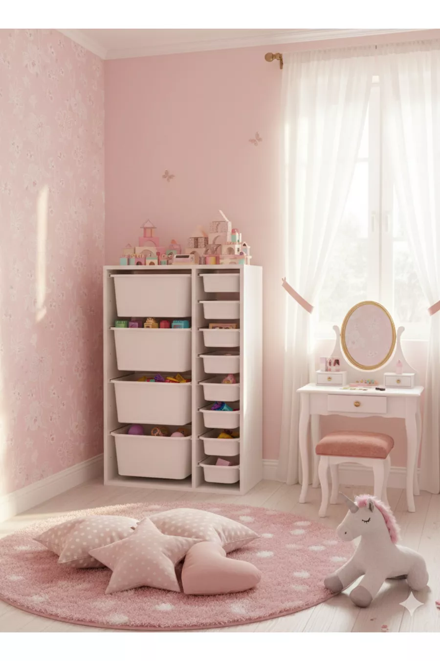 Armoire à Jouets Polyvalente avec Tiroirs et Unité de Rangement – Organisateur de Chambre d’Enfant avec Étiquette Cadeau