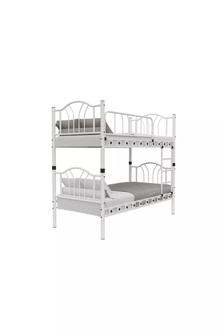 Lit Superposé et Lit Simple en Métal pour Enfants Bella Chambre d'Enfant Blanc