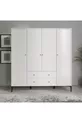Armoire Focus 4 Portes Blanche (% MDF) - 4 Portes, 2 Tiroirs, Armoire sur Pieds