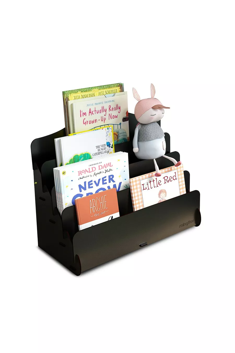 Mini Bibliothèque Montessori Lucky pour Enfants à 4 Étages en Bois, Bibliothèque pour Chambre d'Enfants, Mini Bibliothèque de Bureau