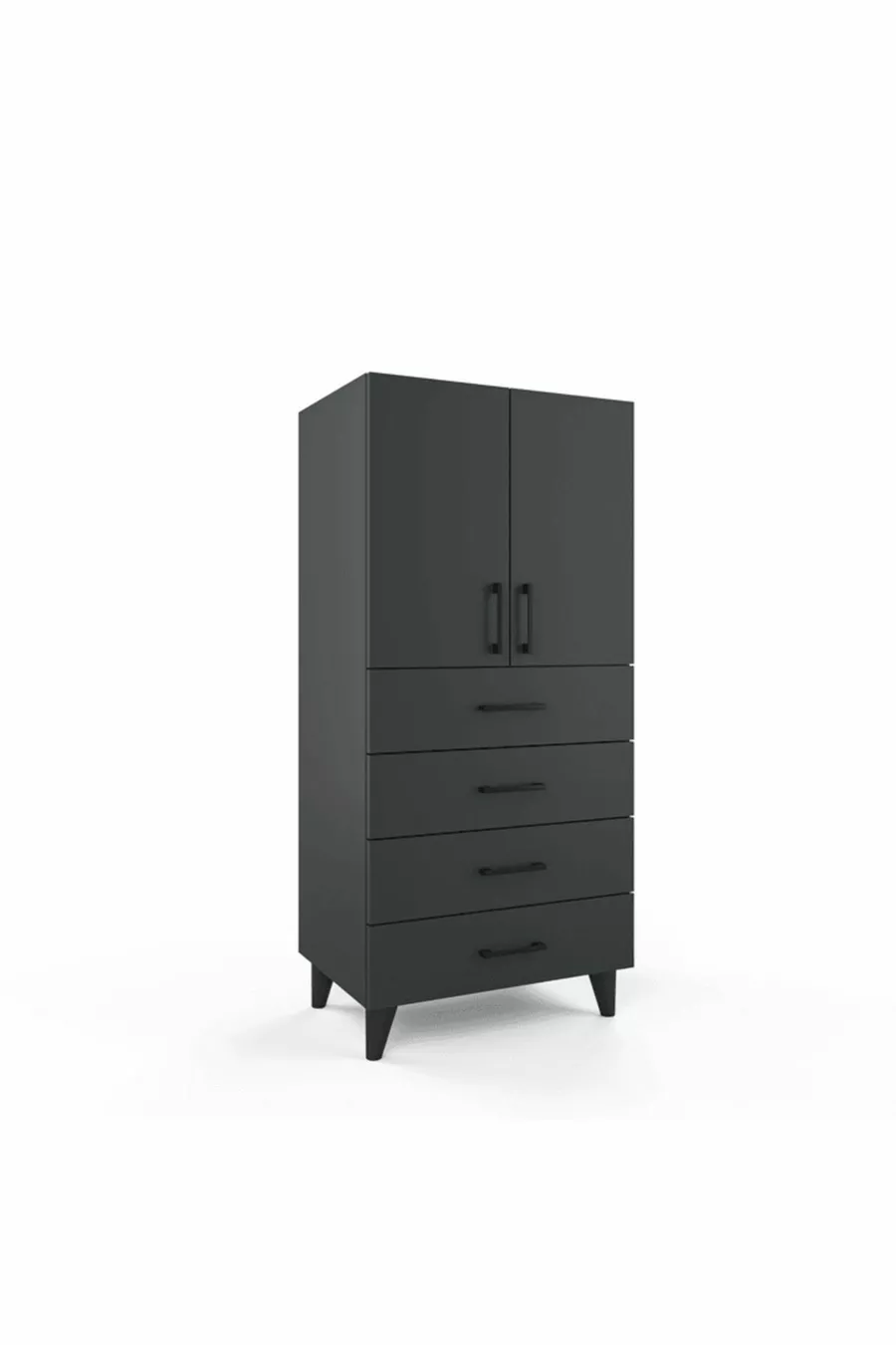 Commode Rio - Anthracite - Avec tiroirs - Avec portes