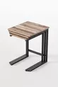 Table basse triple ensemble de tables gigognes décoratives table d'appoint latérale table en C avec pieds en métal (3 TABLES GIGOGNES EN C)