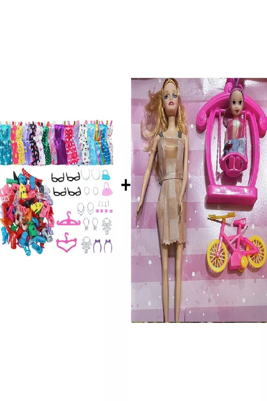  pièces de poupées et accessoires compatibles avec Barbie Frozen, comme sur l'image