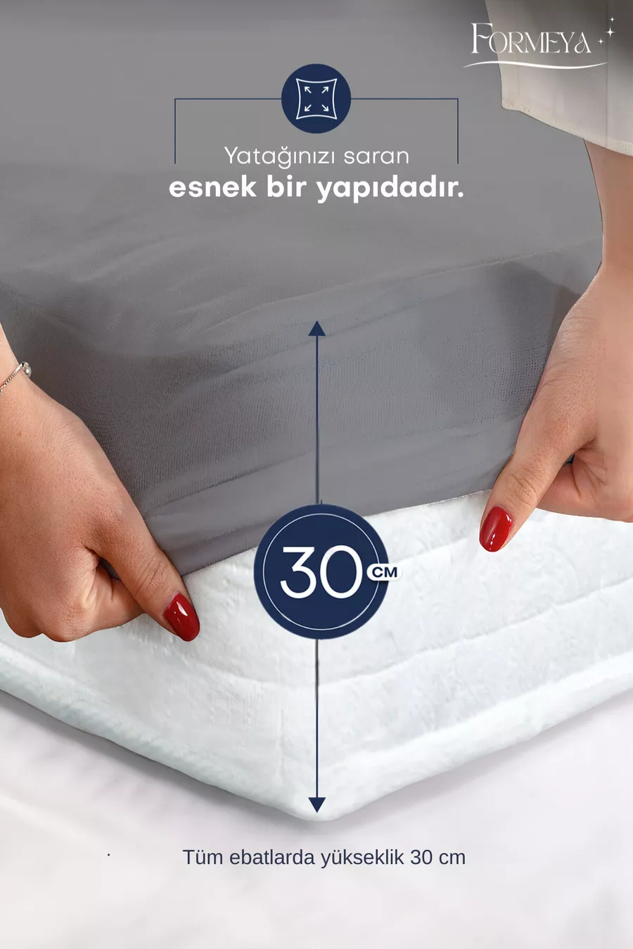 Protege-matelas imperméable à liquides gris classique en microfibre, ajusté, bord complet, pour bébé - simple, double, grand lit