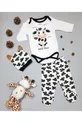 Ensemble de 3 bodys pour bébé unisexe avec vache