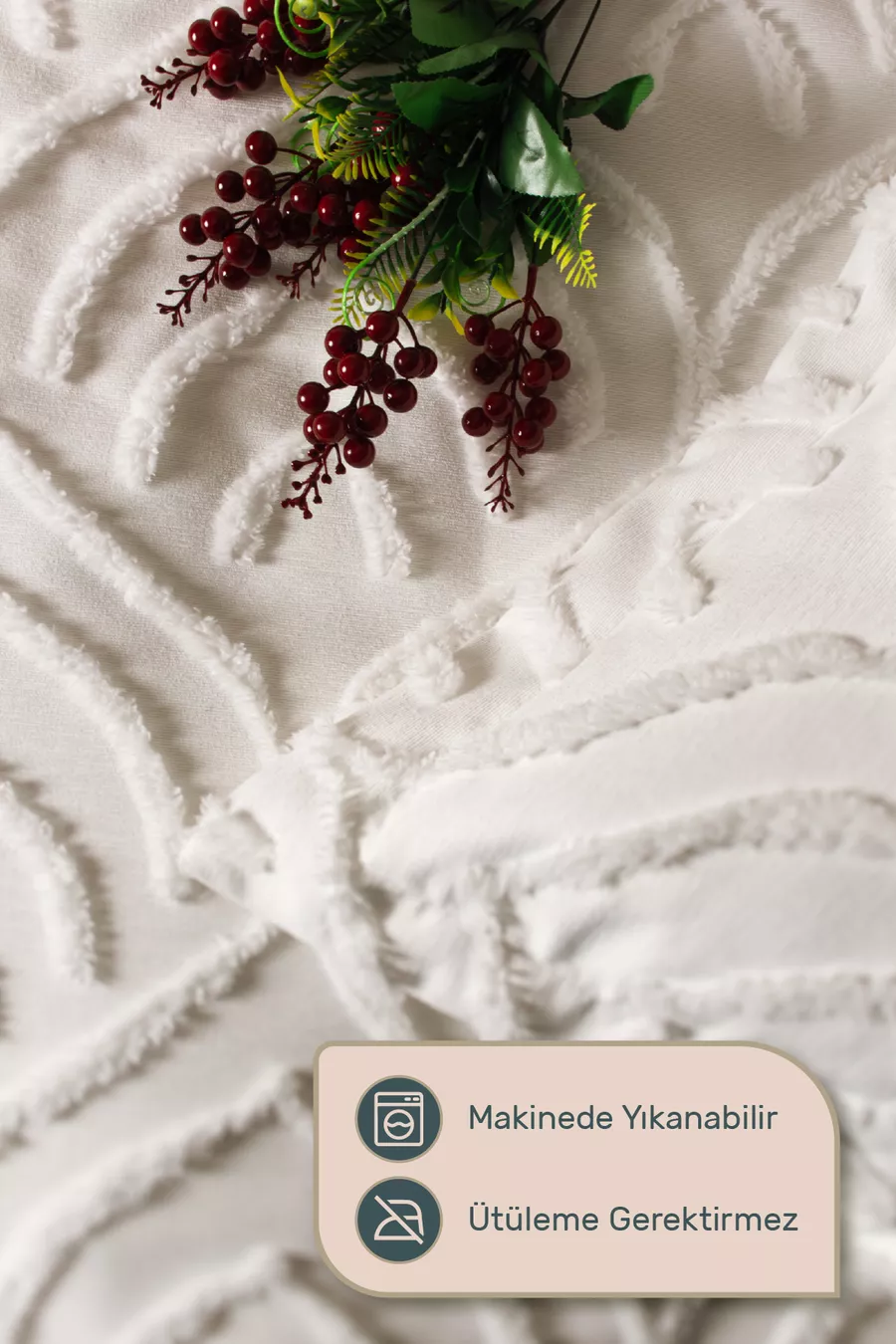 Jun Set de Housse de Lit Double CRÈME - Ensemble de Couverture Bohème Scandinave à Franges - Boîte et Emballage Élégants