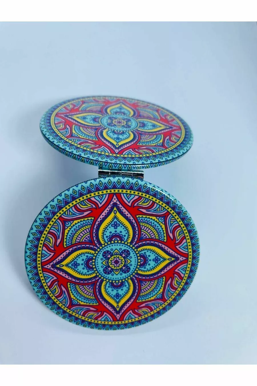 Poche, Sac, Miroir de maquillage, Motif élégant, Avec pierres, Double face, Rond 7cm