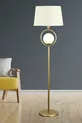 Lampadaire Odin à abat-jour crème avec verre blanc et effet vieilli simple