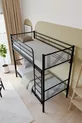Lit superposé en métal premium Mix  compatible avec matelas Noir, lit superposé détachable