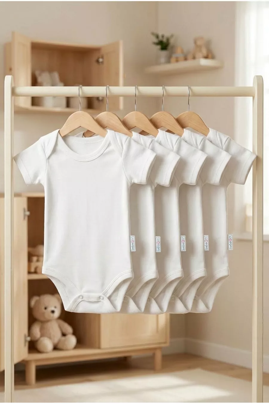 Body Bébé Manches Courtes Lot de 5 Set Body Unisexe Col Rond % Coton