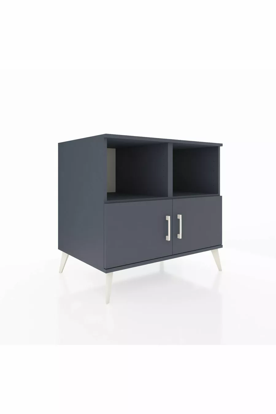 Commode Kronos 2 étagères 2 portes Anthracite-Anthracite