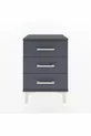 Chevet Arges 3 tiroirs Anthracite-Anthracite