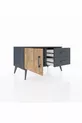 Commode Hyperion à une étagère, 2 tiroirs et une porte, Anthracite-Sapin/Anthracite