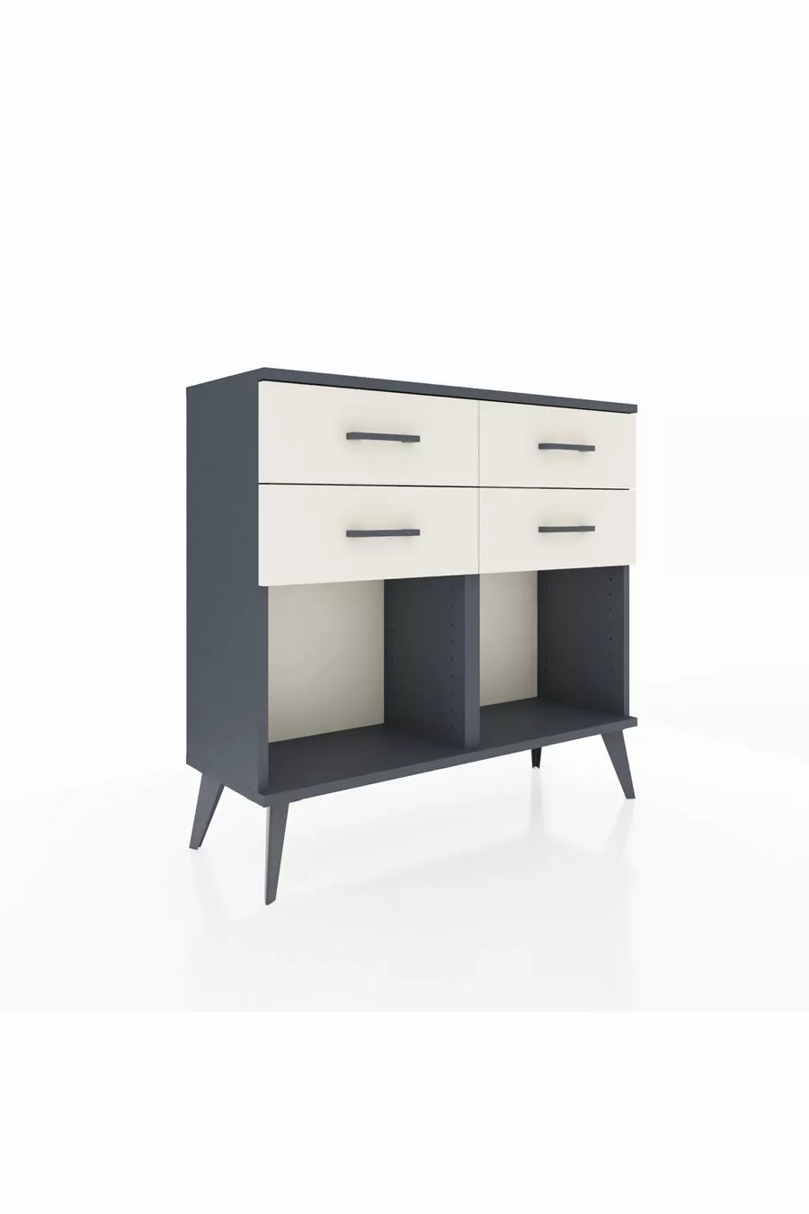 Commode Arges 4 tiroirs Anthracite-Anthracite/Pierre de lune