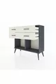 Commode Arges 4 tiroirs Anthracite-Anthracite/Pierre de lune