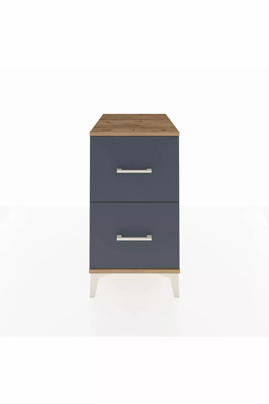 Chevet Kronos 2 tiroirs Pin-Anthracite