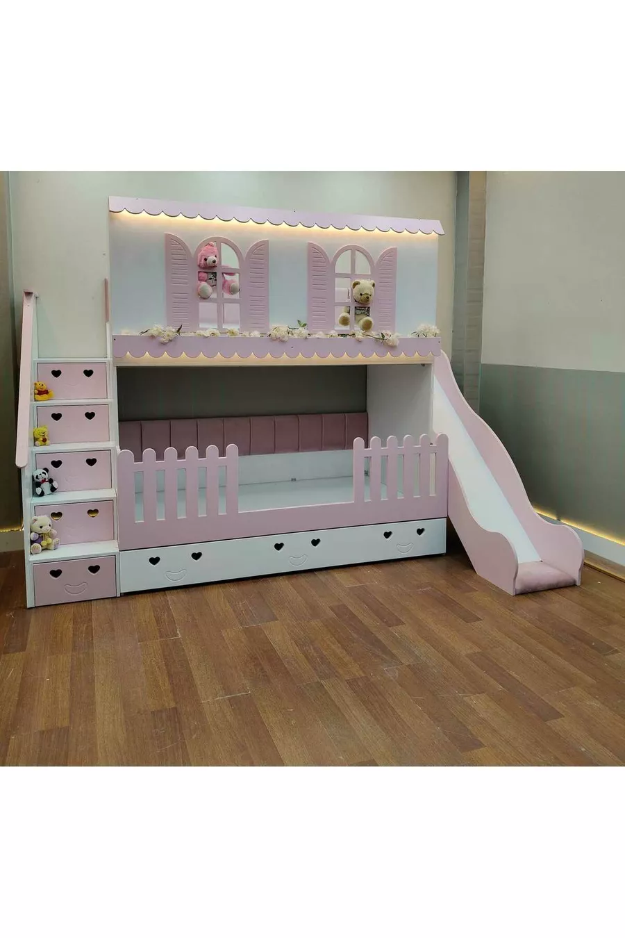 Lit superposé pour enfant avec toboggan Alaçatı