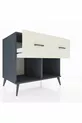 Commode Kronos 2 tiroirs Anthracite-Sapin/Pierre de lune