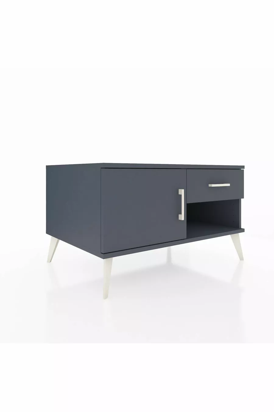 Commode Kronos avec une étagère, un tiroir et une porte, Anthracite-Anthracite