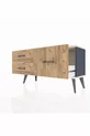 Commode Arges 3 étagères Anthracite-Pierre d'ardoise / Pin