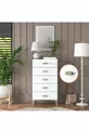 Rani Commode 5 Tiroirs Chambre à Coucher Chambre de Bébé Blanche