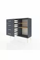 Commode Arges 2 étagères 4 tiroirs Anthracite-Sapin/Anthracite