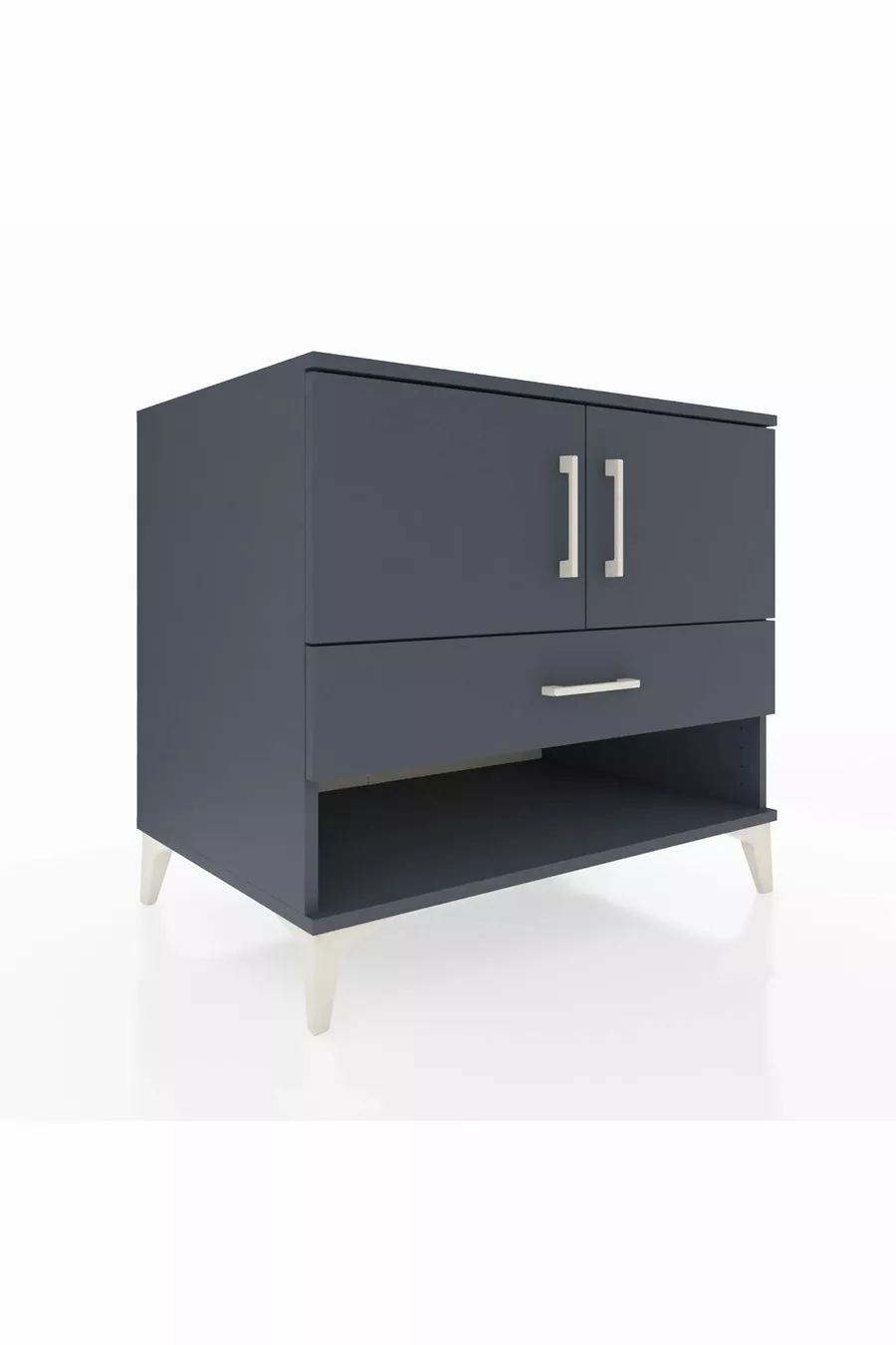 Commode Kronos avec 2 étagères, 1 tiroir et 2 portes, Anthracite-Anthracite