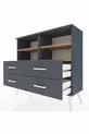 Commode Arges 4 étagères 4 tiroirs Anthracite-Sapin/Anthracite